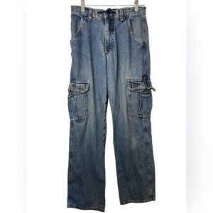 Vintage Action West Cargo Denim Blue Jeans